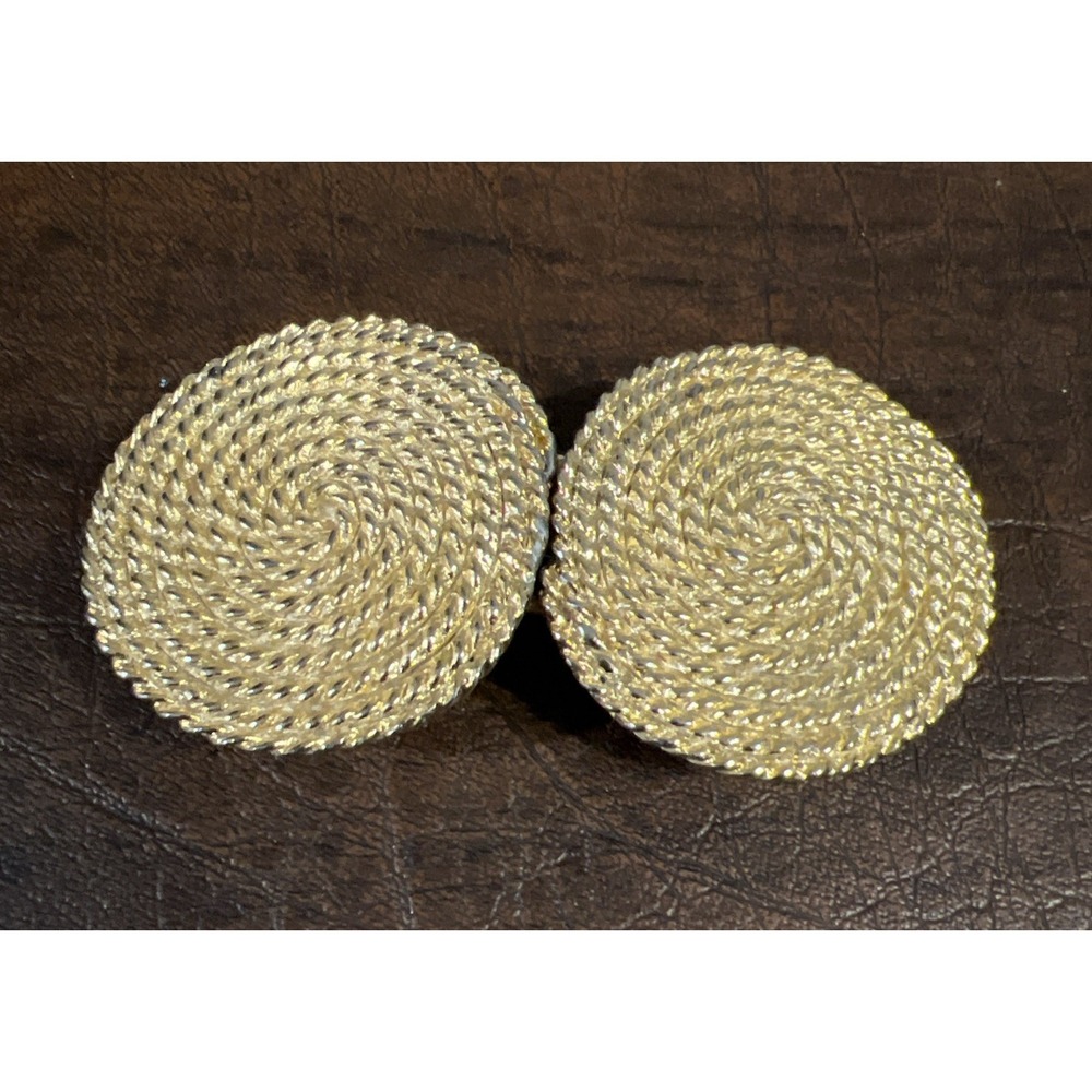 Douglas Paquette Signed golden Metal SPIRAL rope design Interlocking Belt Buckle